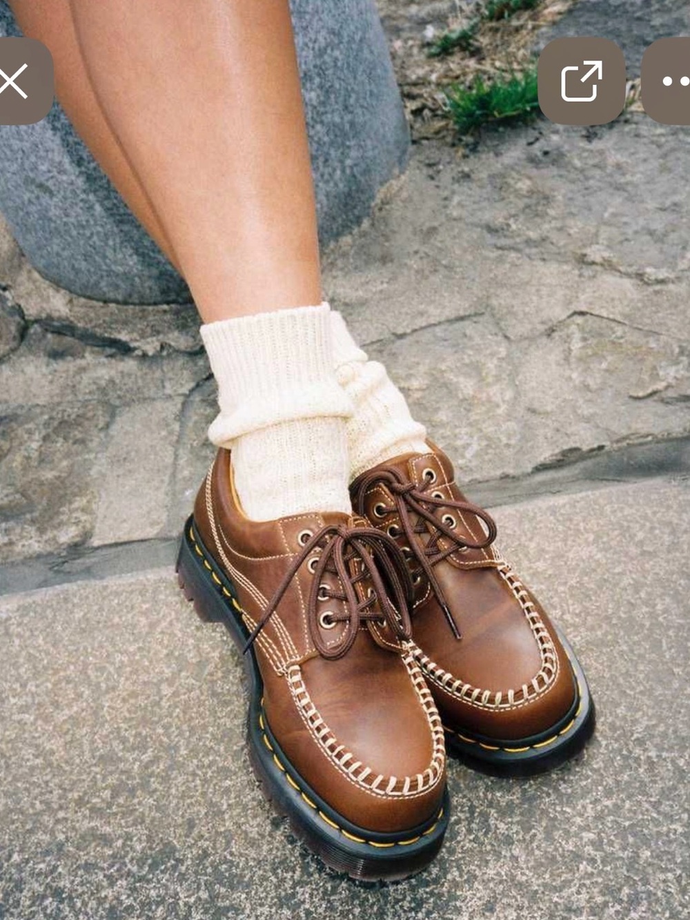 Dr Martens LOWELL Leather Moc Toe Shoes in Butterscotch Orleans SZ9
